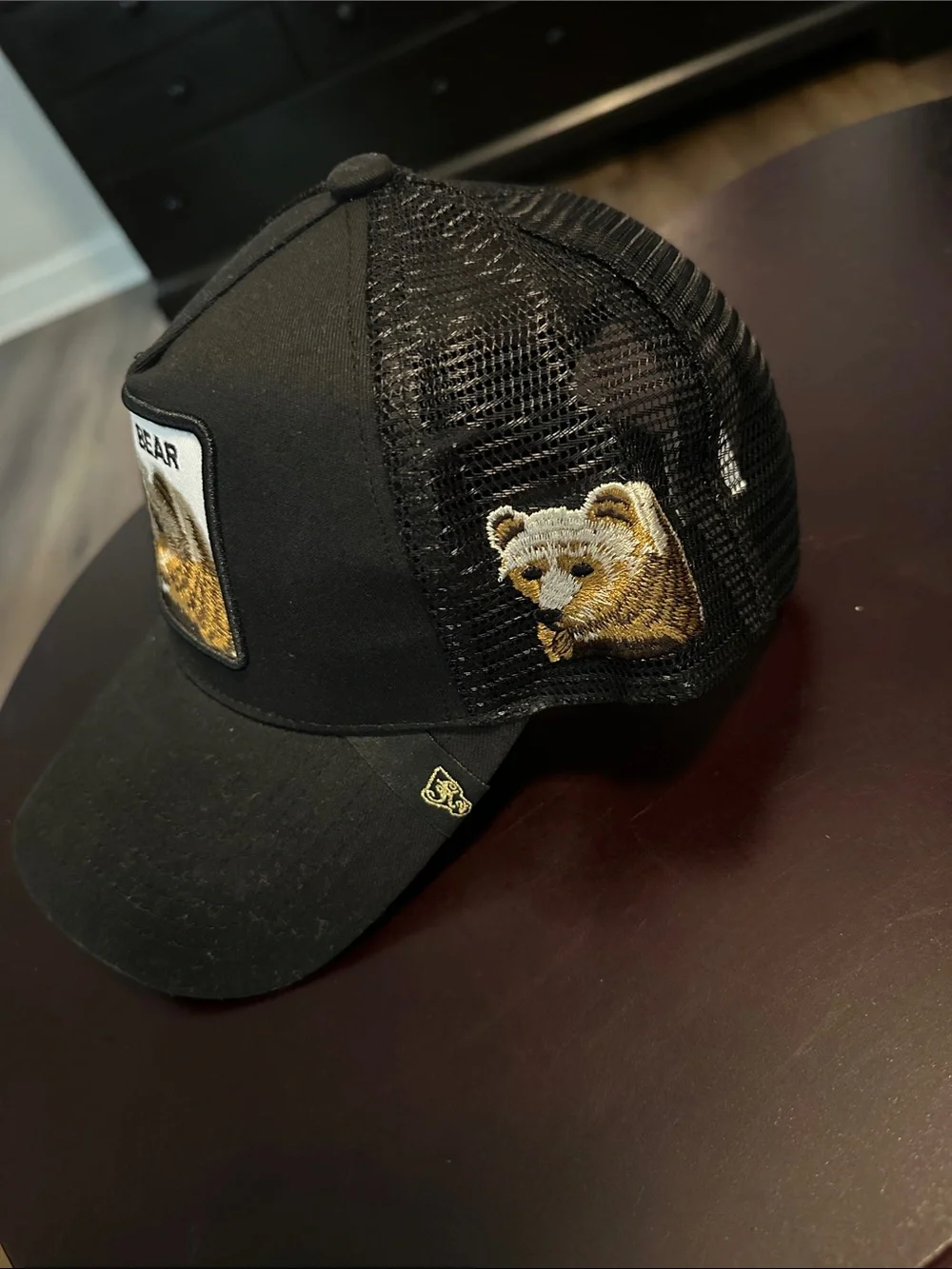 Goorin Bros Black 'Bear' Patch Trucker Hat